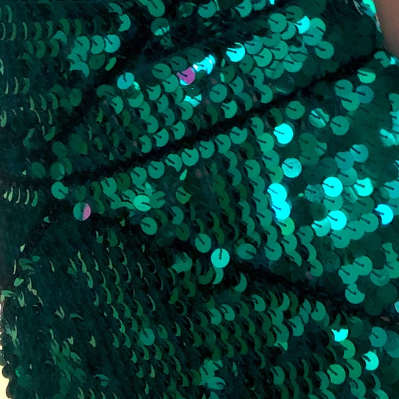 SOLD! French Connection Green Sequin Dress Size 0 - Picture 6 of 7